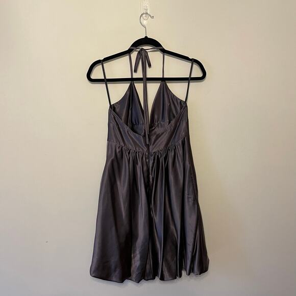 Cache 4 formal mini dress cocktail party rhinestone pleated bubble hemline gray - Picture 5 of 7